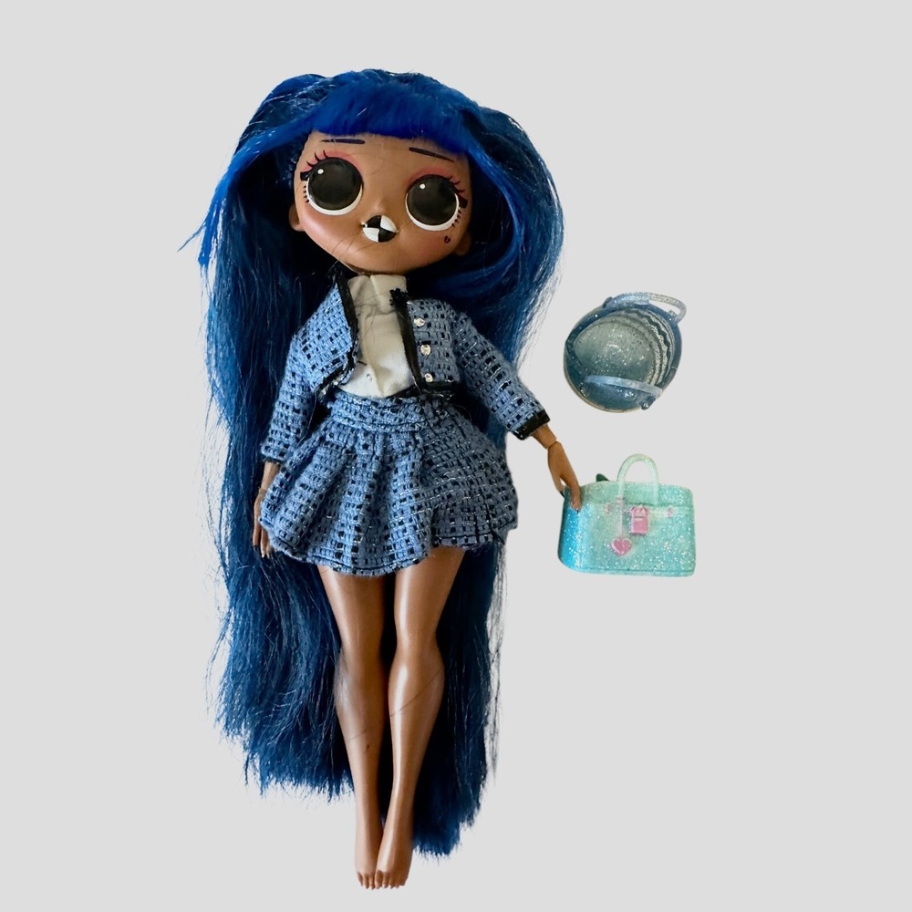 LOL Surprise OMG Fashion Doll Downtown BB Blue Black Hair Checker Lips 9.5" Tall